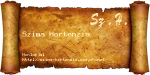 Szima Hortenzia névjegykártya